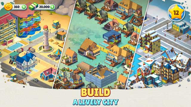 Xây dựng một thành phố sống động, thịnh vượng của riêng bạn trong game Cozy Town