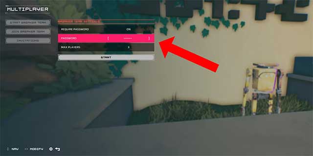Bật "Password Required" và nhập mật khẩu