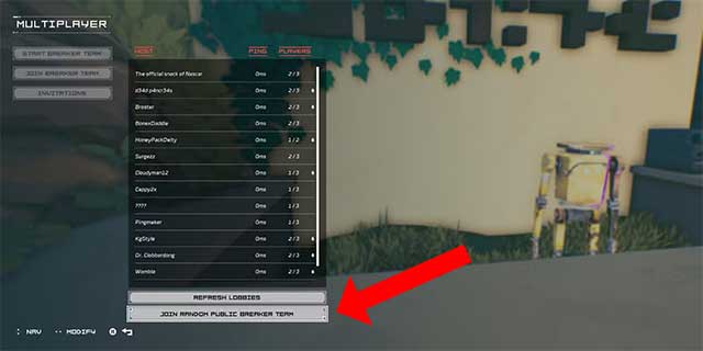 Trong "Join Breaker Team", chọn "Join Random Public Breaker Team"