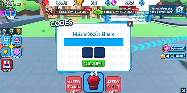 Đổi code Punch Simulator để nhận được nhiều phần thưởng hữu ích