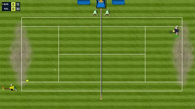 Góc nhìn từ trên xuống giúp bao quát toàn bộ diễn biến trên sân tennis