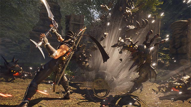 Mãn nhãn với hiệu ứng chặt chém, chiến đấu dữ dội và ánh sáng rực rỡ trong NINJA GAIDEN II Black