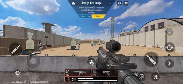 Range là sân tập để xạ thử kiểm tra kỹ năng bắn súng với bot