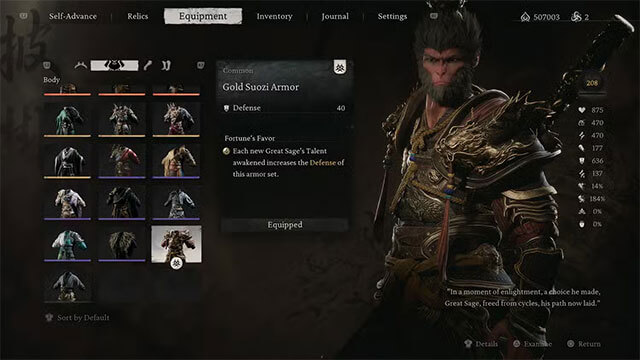 Cách lấy được bộ giáp Vua khỉ đích thực của Wukong trong Black Myth: Wukong