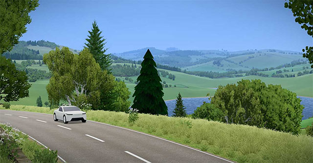 Slow Roads là game mô phỏng lái xe thư giãn với cảnh quan trải dài bất tận