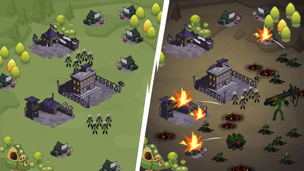 Hệ thống Tháp phòng và Binh lính hỗ trợ vô cùng chuyên sâu