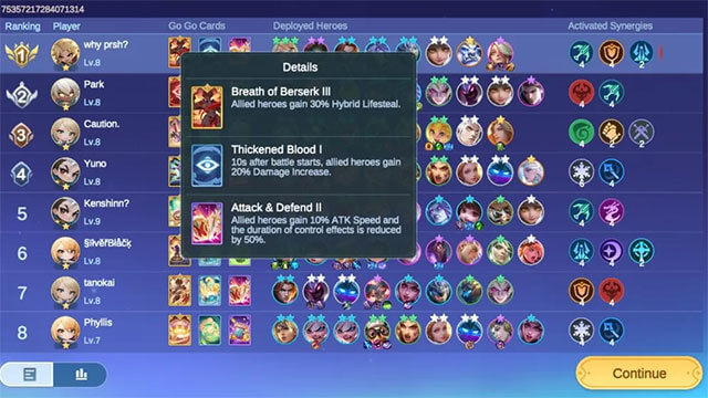 Chọn Thẻ Go Go để có lợi thế và bổ sung cho đội hình hiện tại