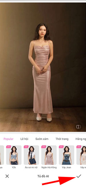 Cách thay quần áo bằng app BeautyCam