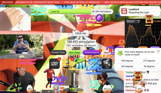 Nhấp vào nút "Click me" để tích lũy Stimulation Point