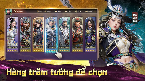 Sở hữu hàng trăm tướng để chọn