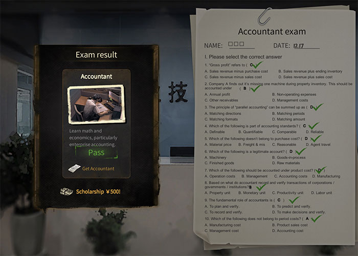 Bài kiểm tra kỹ năng kế toán trong Nobody - The Turnaround