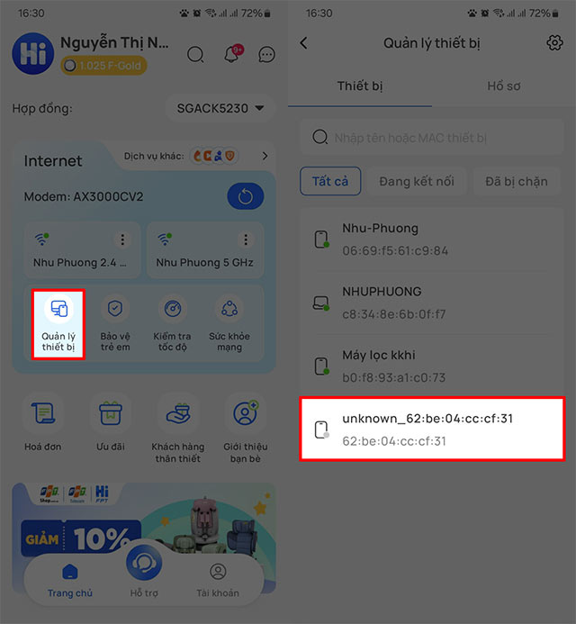 Quản lý thiết bị