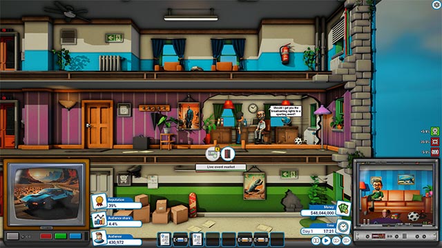 Tăng danh tiếng và vượt lên trên đối thủ cạnh tranh trong Mad Television Tycoon game