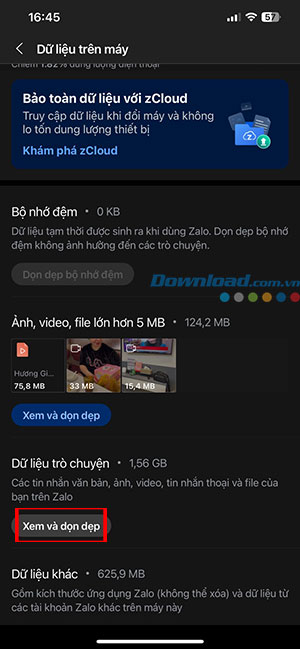 don dep bo nho Zalo 3*511165