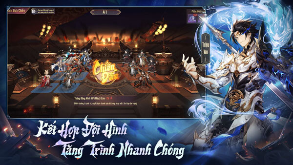 Kết hợp đội hình, tăng trình nhanh chóng