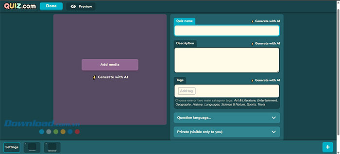 Sau khi tùy chỉnh quiz, nhấn Done để lưu và xuất bản quiz.