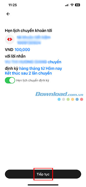 dat lich chuyen tien Techcombank Mobile 10*512249