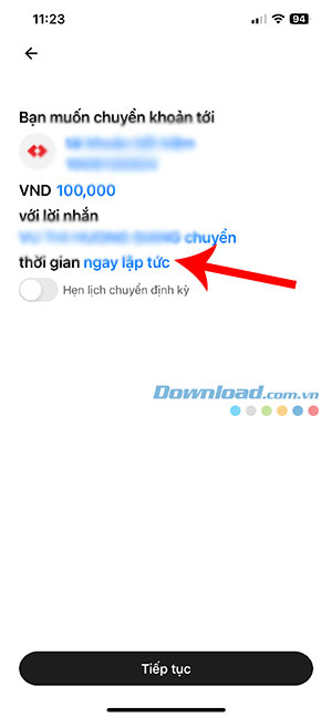 dat lich chuyen tien Techcombank Mobile 3*512236