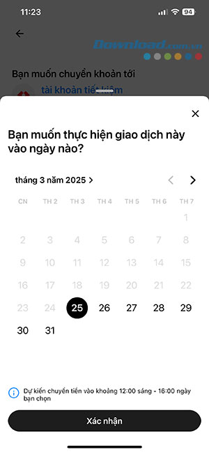 dat lich chuyen tien Techcombank Mobile 4*512237