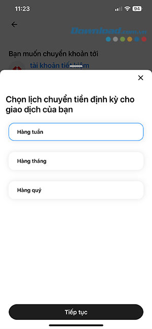 dat lich chuyen tien Techcombank Mobile 7*512250