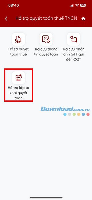 huong dan quyet toan thue tncn tren etax mobile 2*513497