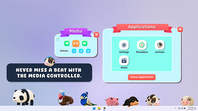 My Little Friends - Desktop Edition tích hợp thêm nhiều ứng dụng hữu ích khác