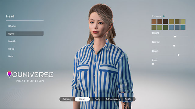 Xây dựng nhân vật với các đặc điểm ngoại hình, tính cách và yếu tố khác nhau trong Youniverse: Next Horizon