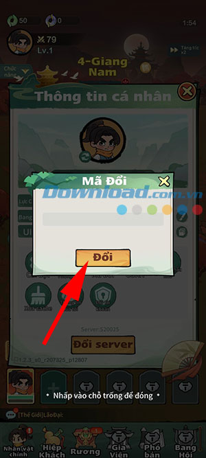 Hướng dẫn nhập code game Tông Sư Mạnh Nhất