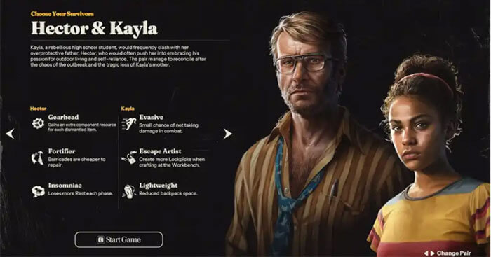 Hector và Kayla trong Into the Dead Our Darkest Days