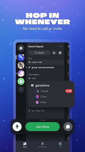  Giữ kết nối với tất cả các kênh nhắn tin và chat voice của Discord 