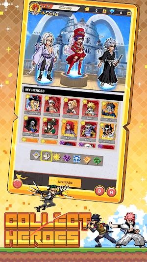 Chiêu mộ các anh hùng mạnh mẽ để xây dựng đội phiêu lưu trong game Pixel World Infinite Hero