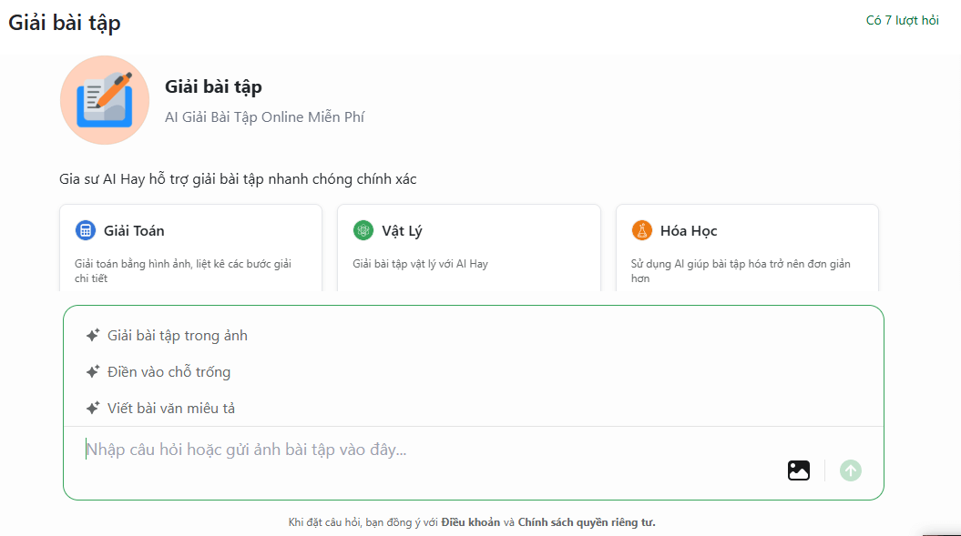Giải bài tập bằng AI Hay