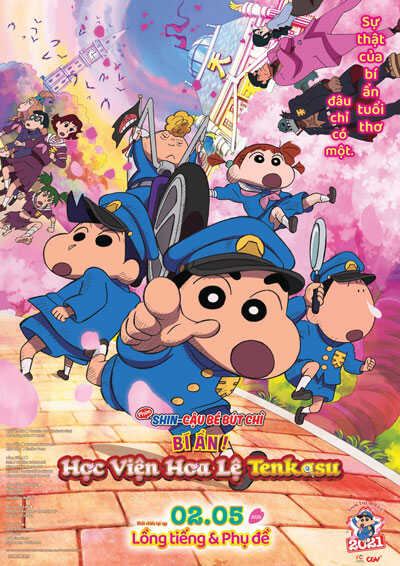 Poster phim Shin Cậu bé bút chì: Bí ẩn! Học viện hoa lệ Tenkasu