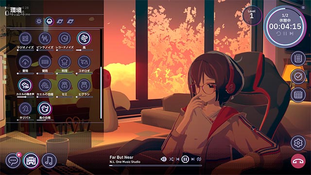 Thoải mái tùy chỉnh âm thanh, âm nhạc và hình nền trong Chill with You: Lo-Fi Story 