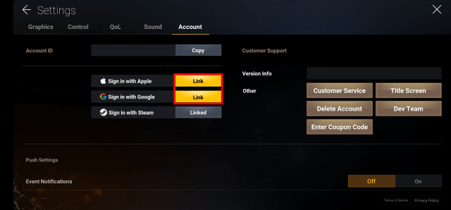 Liên kết tài khoản để chơi Darkest Days đa nền tảng