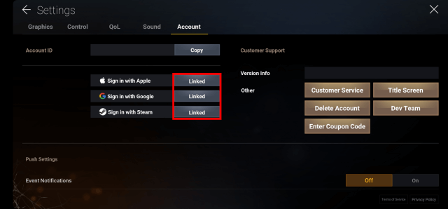 Liên kết tài khoản để chơi Darkest Days đa nền tảng