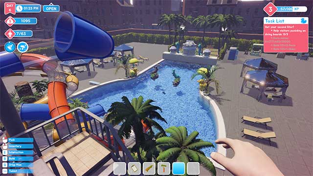 Xây dựng và điều hành công viên nước của riêng bạn trong Waterpark Simulator