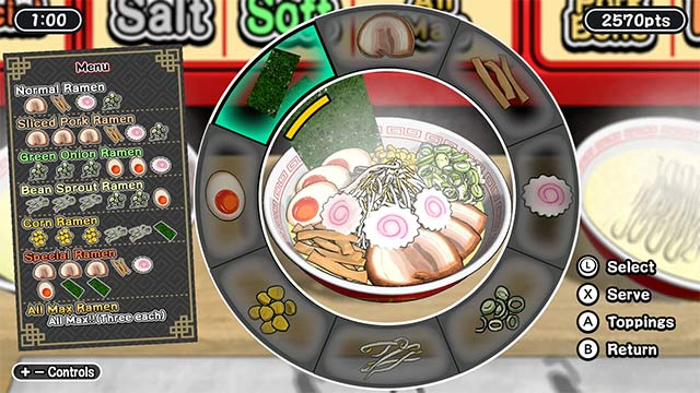 Thực hiện đơn hàng ramen theo yêu cầu với độ cứng của sợi mì và topping kèm theo