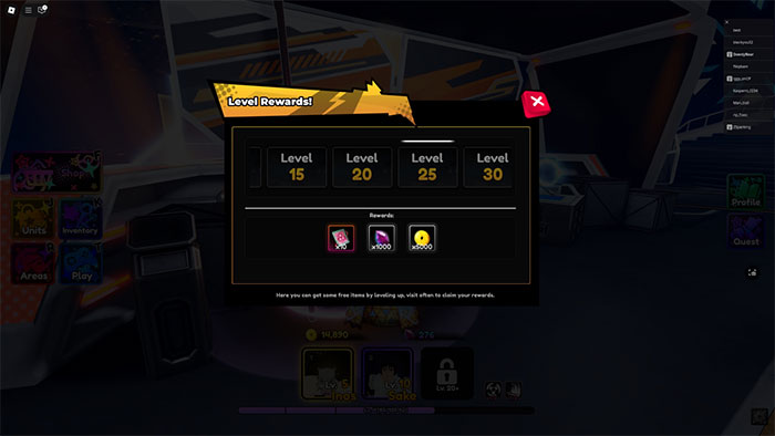 Phần thưởng tăng cấp trong Anime Saga