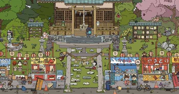 Find All 7: JapanGame tìm đồ vật ẩn và tô màu chủ đề Nhật Bản