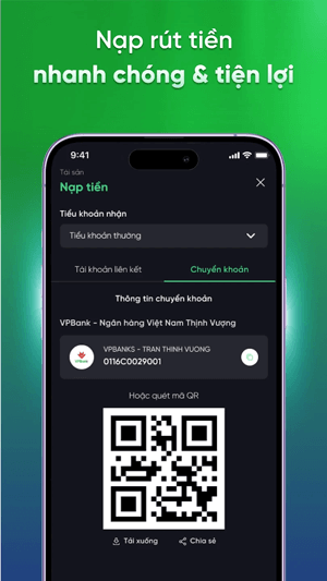 Nạp rút tiền nhanh chóng