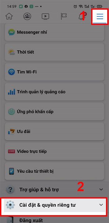 Nhấn vào 3 dấu gạch ngang