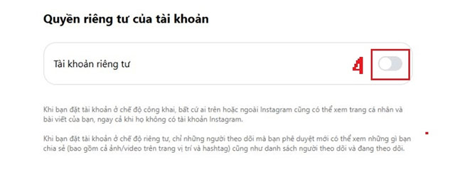 Quyền riêng tư của tài khoản