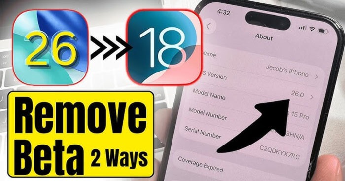 Hướng dẫn hạ cấp từ iOS 26 Beta 1 xuống iOS 18.5
