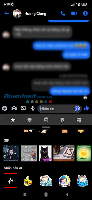 tao sticker Messenger bang Meta AI 3*523265