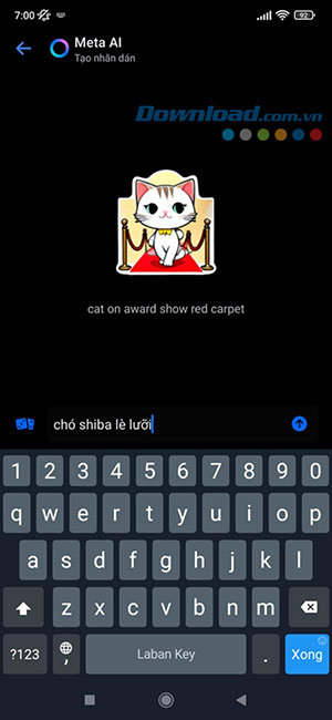 tao sticker Messenger bang Meta AI 4*523266