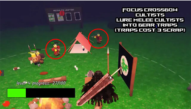 Chế tạo vật phẩm từ tài nguyên và chống lại Cultist