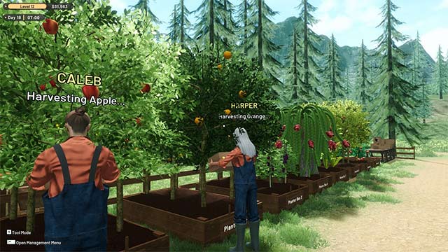 Thuê người hỗ trợ bạn thu hoạch hoa màu, chăn nuôi và bán hàng trong Ranch Farm and Store Sim