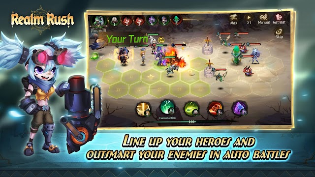 Realm Rush là game SRPG kết hợp lối chơi auto chess và thẻ tướng