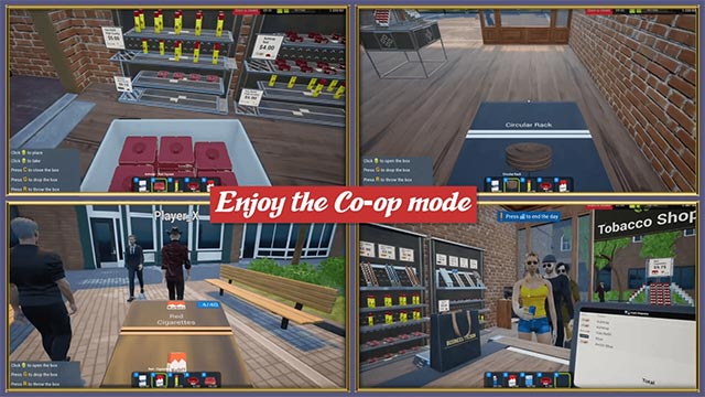 Trải nghiệm chế độ hợp tác 4 người trong Tobacco Shop Sim